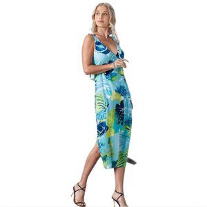 Touch 9 Retro type halter adjustable tie at neck floral print dress. Size M